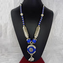 Jeweljunk Oxidised Plated Red Beads Necklace  - 1115612A
