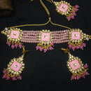 Niyansh Bangles Gold Plated Meenakari Choker Necklace Set