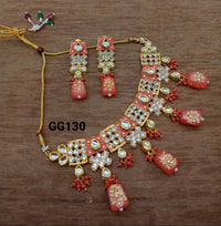 Everlasting Quality Jewels Kundan Stone & Beads Choker Necklace Set