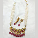Everlasting Quality Jewels Gold Plated Kundan Stone & Beads Necklace Set