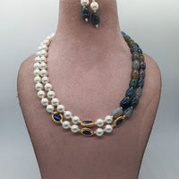 MG Beads Onyx Dholki Necklace Set