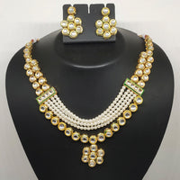 FS Collection Kundan Stone Gold Plated Choker Necklace Set