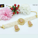 FS Collection Kundan Stone Gold Plated Choker Necklace Set