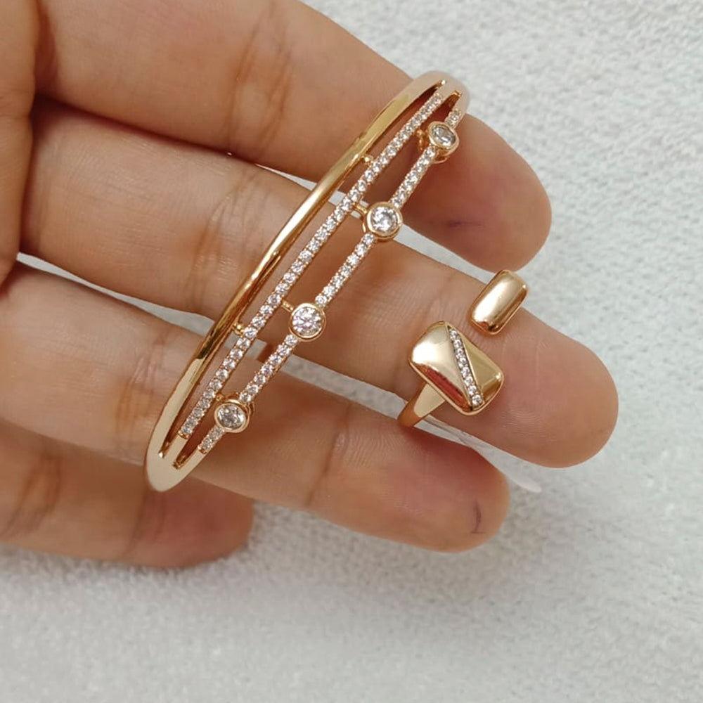 FS Collection Rose Gold Plated Jewellery Combo