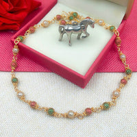 FS Collection Crystal Stone Gold Plated necklace