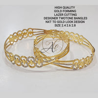 FS Collection Two Tone Gold Plated Bangles Set