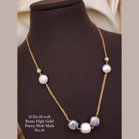 FS Collection Gold Plated Moti Mala Necklace