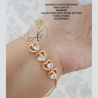 FS Collection Ad Stone Gold Plated Bracelet