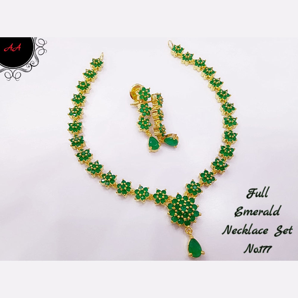 FS Collection Ad Stone Gold Plated Choker Necklace Set