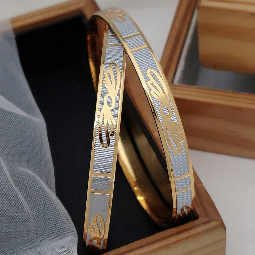 FS Collection Gold Plated CNC Bangles Set