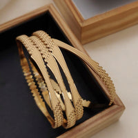 FS Collection Gold Plated Bangles Set