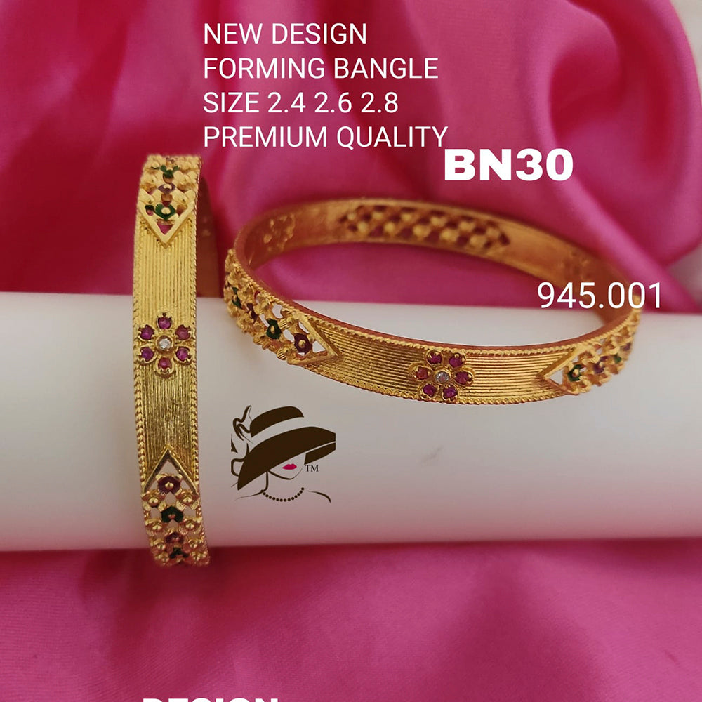 FS Collection Gold Plated Bangles Set