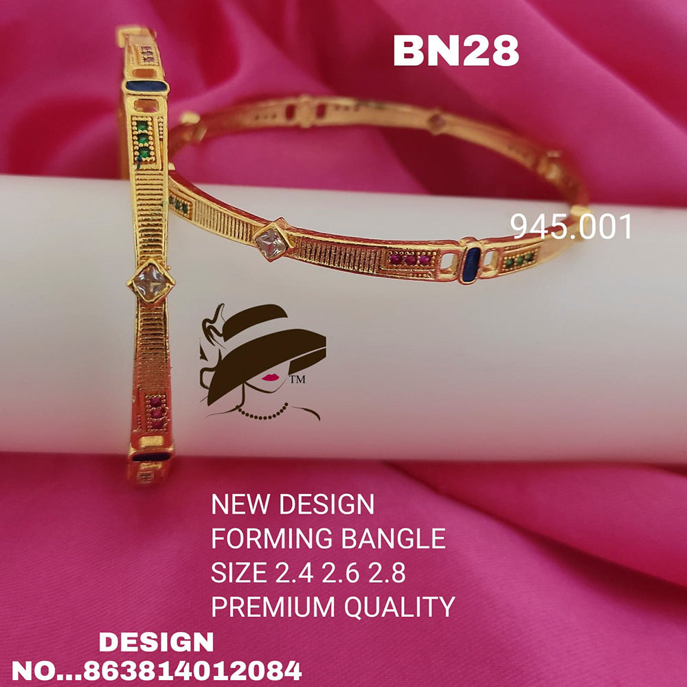 FS Collection Gold Plated Bangles Set