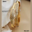 FS Collection Gold Plated CNC Bangles Set