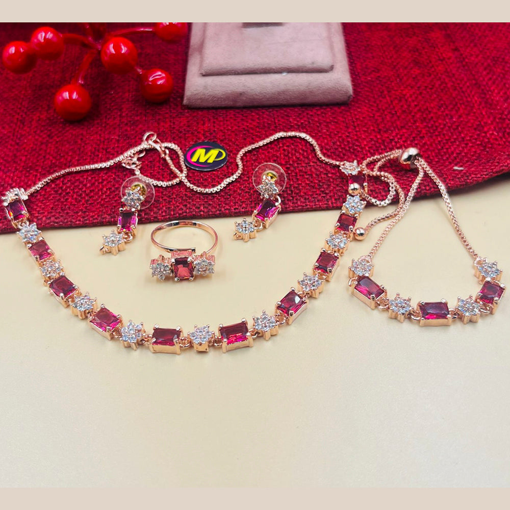 FS Collection Rose Gold Plated Jewellery Combo