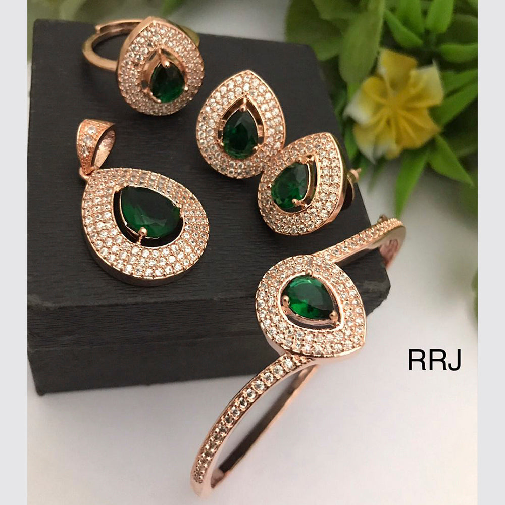 FS Collection Rose Gold Plated Jewellery Combo