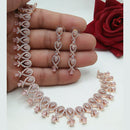 FS Collection Rose Gold Plated AD Stone Choker Necklace