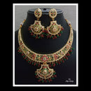 FS Collection Gold Plated Jadau Choker Necklace Set