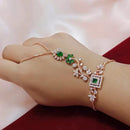 FS Collection Rose Gold Plated AD Stone Hand Harness