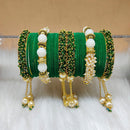 FS Collection Gold Plated Velvet Bangles Set