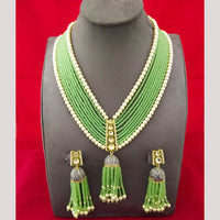 FS Collection Gold Plated Pearl Long Necklace Set