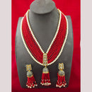 FS Collection Gold Plated Pearl Long Necklace Set