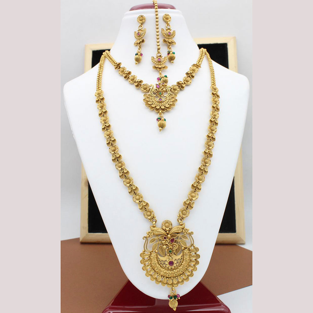 FS Collection Gold Plated Pota Stone Bridal Set
