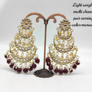 FS Collection Gold Plated Kundan Stone & Baeds Dangler Earrings