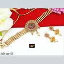 FS Collection Gold Plated Pota Stone Choker Necklace Set