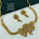 FS Collection Gold Plated Pota Stone Choker Necklace Set