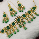 FS Collection Gold Plated Kundan & Crystal Stone Choker Necklace Set