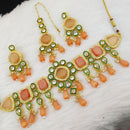 FS Collection Gold Plated Kundan & Crystal Stone Choker Necklace Set