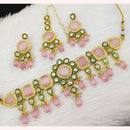 FS Collection Gold Plated Kundan & Crystal Stone Choker Necklace Set