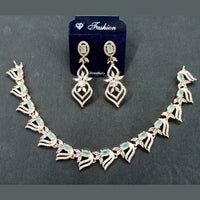 FS Collection Rose Gold Plated AD Stone Choker Necklace Set