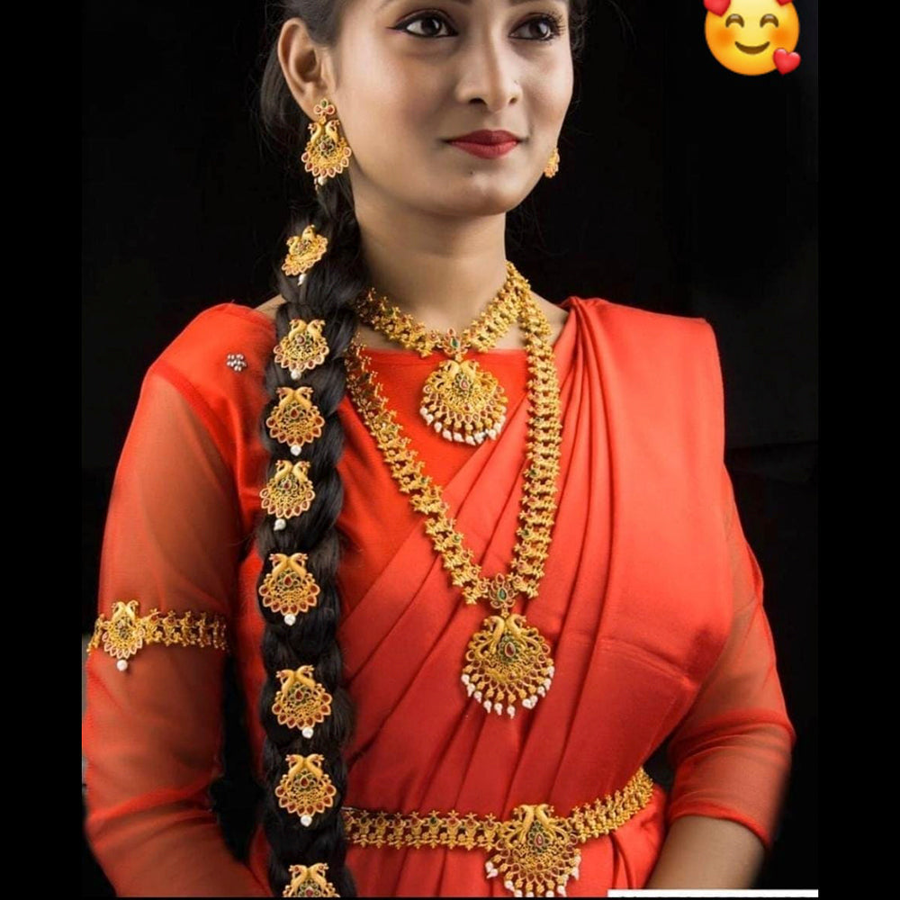 FS Collection Gold Plated Pota Stone Bridal Set