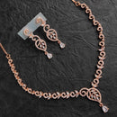 FS Collection Rose Gold Plated AD Stone Necklace Set