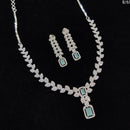 FS Collection Silver Plated AD Stone Necklace Set