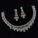 FS Collection Silver Plated AD Stone Necklace Set