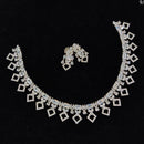 FS Colletion Silver Plated AD Stone Necklace Set
