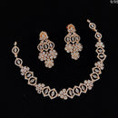 FS Colletion Rose Gold Plated AD Stone Necklace Set
