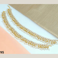 FS Collection Gold Plated Kundan Stone & Beads Payal