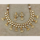 FS Collection Gold Plated Kundan Stone Necklace Set