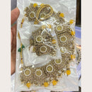 FS Collection Gold Plated Crystal Stone Choker Necklace Set With Mangtikka
