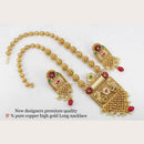 FS Collection Gold Plated Pota Stone Long Necklace Set