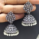 FS Collection Silver Plated Jhumki Beads Earrings