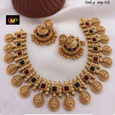 FS Collection Gold Plated Pota Stone Choker Necklace Set