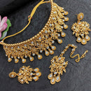 FS Collection Gold Plated Kundan Stone Choker Necklace Set