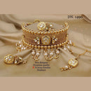 FS Collection Gold Plated Kundan Stone & Beads Choker Necklace Set