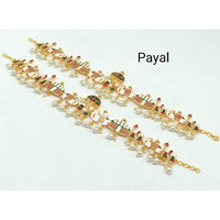 FS Collection Gold Plated Meenakari Payal