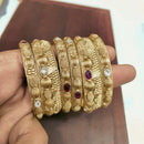 FS Collection Gold Plated Crystal Stone Bangles
